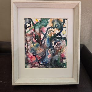 Framed Original Abstract Watercolor Painting