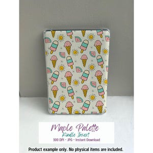 Summer Kindle Insert: Ice Cream & Watermelon Design (Digital Download)