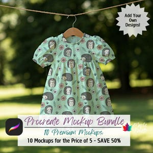 Procreate Starter Mockup Bundle, 10 Templates, Seamless Pattern Design, Digital Download for Designers, Etsy Seller Advertising Tools