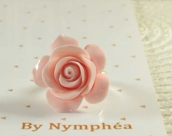 Bague fleur, bague femme, bague romantique, bague poétique, cadeau femme, cabochon 27 mm, cadeau, ByNymphéa