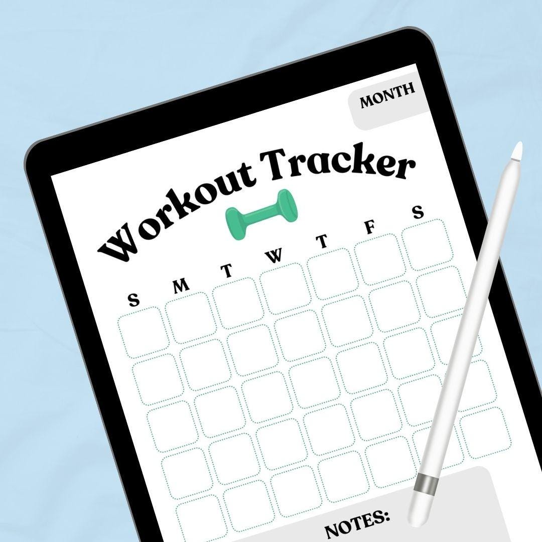 Workout Customizable Tracker 2025 Monthly Workout Tracker | Fitness Goals | Instant Download ...
