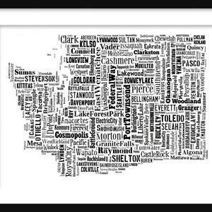 Washington-Typografie-Karte-Plakat-Druck