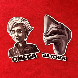 Bad Batch Stickers, Omega sticker, Batcher Sticker, Bad Batch Sticker, Vinyl Sticker, Clone Force 99, Original Art, The Bad Batch, Fan Art,