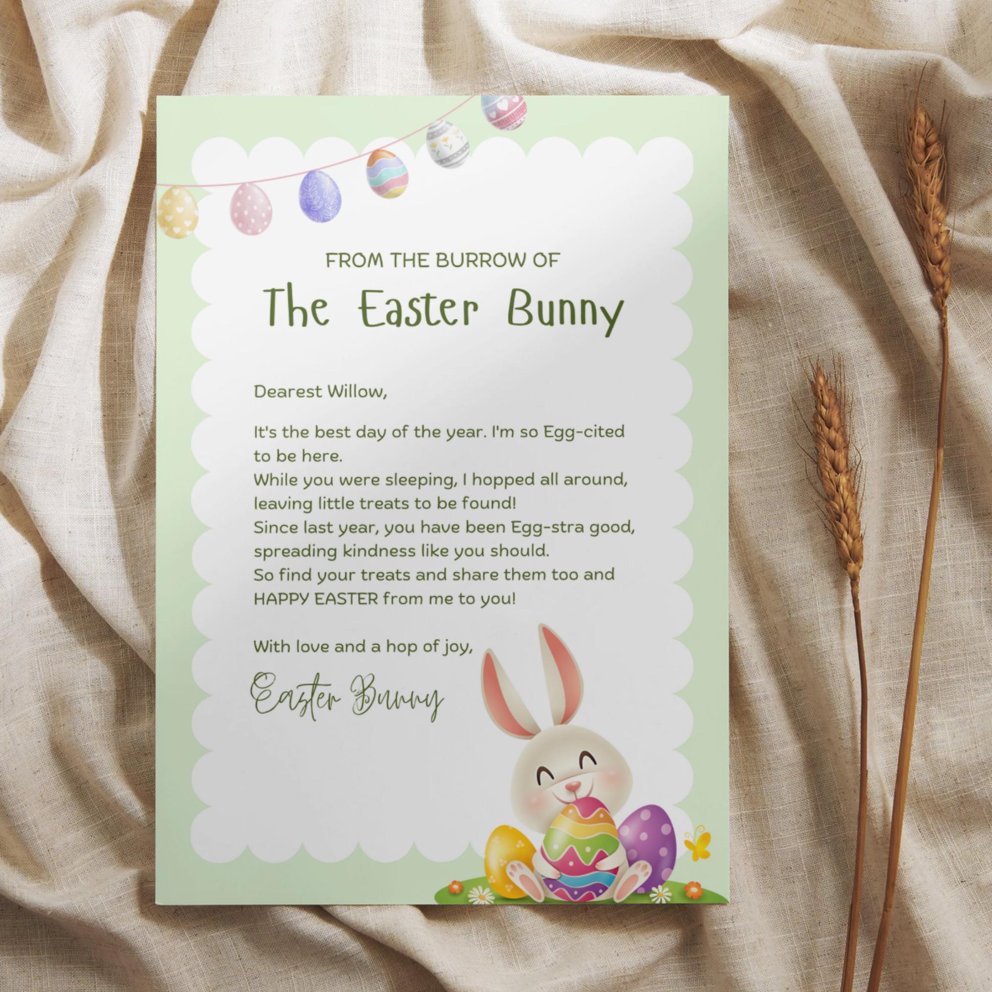 Personalized Easter Bunny Letter | Printable Kids’ Easter Surprise ...
