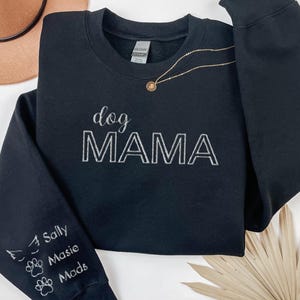 Custom pet mom embroidered sweatshirt for dog mom gift for dog mama shirt dog lover gift personalized dog mom sweatshirt dog mothers day