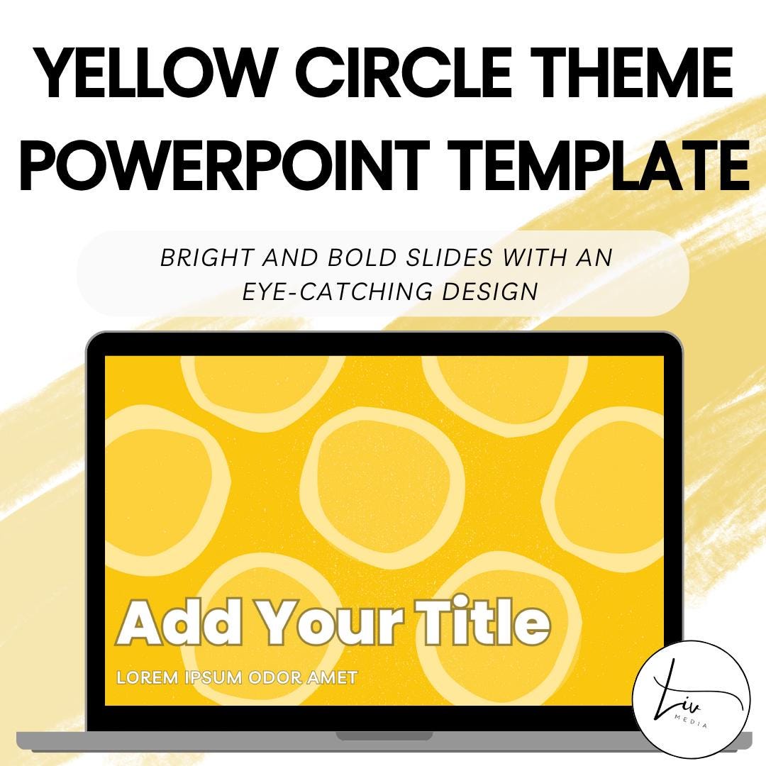 Yellow Circle Design Powerpoint: Editable Template for Engaging ...