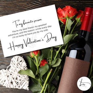 Tarjeta de San Valentín para él Plantilla de tarjeta de San Valentín personalizable Tarjeta de San Valentín imprimible Tarjeta romántica de San Valentín Carta de amor sencilla