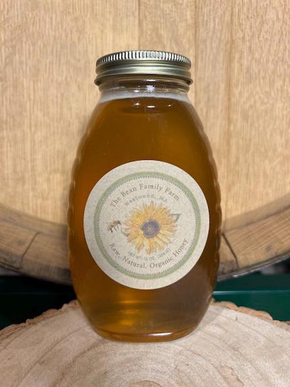 Pure Local Massachusetts Honey - Raw & Unfiltered- 1lb Jar