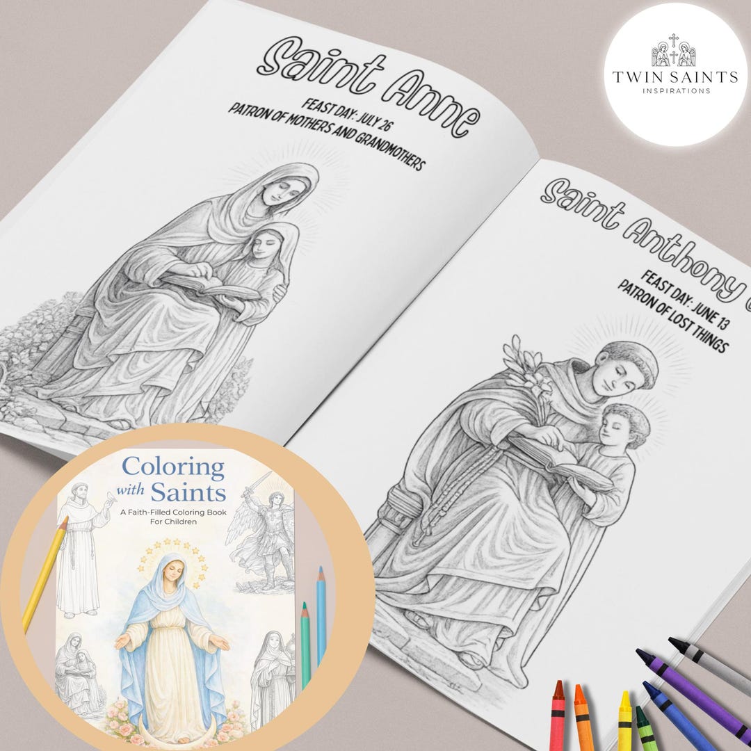 Catholic Saints Coloring Book for Kids - Catholic Coloring Pages, Faith ...