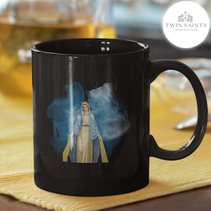 Blessed Mother Blue Watercolor Mug - Catholic Coffee Cup with Marian Art