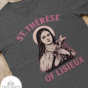 St. Thérèse of Lisieux Western Grunge T-Shirt - Catholic Saint T-Shirt, Little Flower Saint Tee, St. Thérèse of Lisieux Apparel