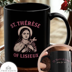 St. Thérèse of Lisieux Western Grunge Mug - Catholic Coffee Cup, Little Flower Ceramic Mug, Catholic Gift for Women