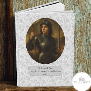 St. Joan of Arc Journal - Catholic Notebook, Prayer Diary, Oil Painting Style Sacred Art, Catholic Gift for Her