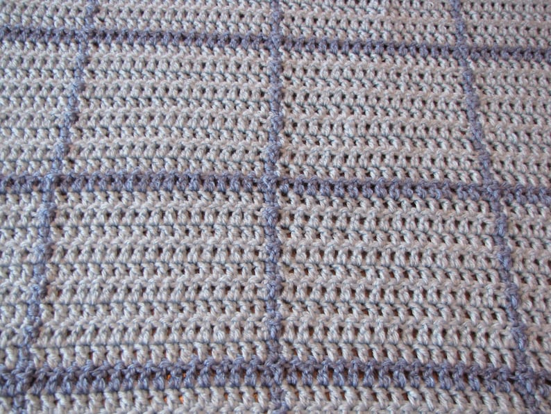 Handmade Blue Crocheted Baby Blanket Afghan