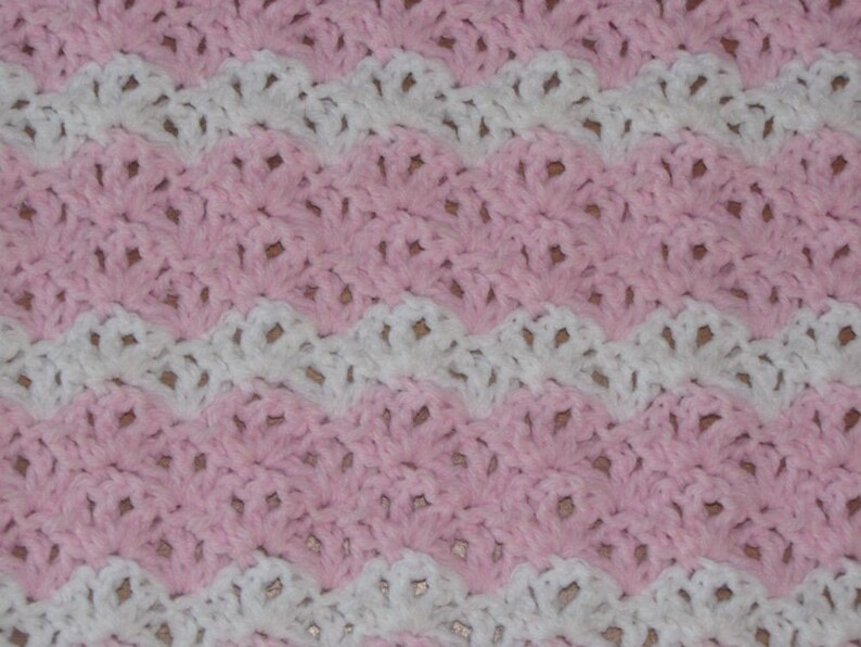 Handmade Pastel Pink and White Crocheted Baby Blanket Afghan - Etsy