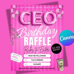CEO Raffle Sale Flyer, CEO Raffle Flyer, Raffle Flyer for Small Business, Bundle Raffle, Nail Raffle, DIY Editable Flyer Template