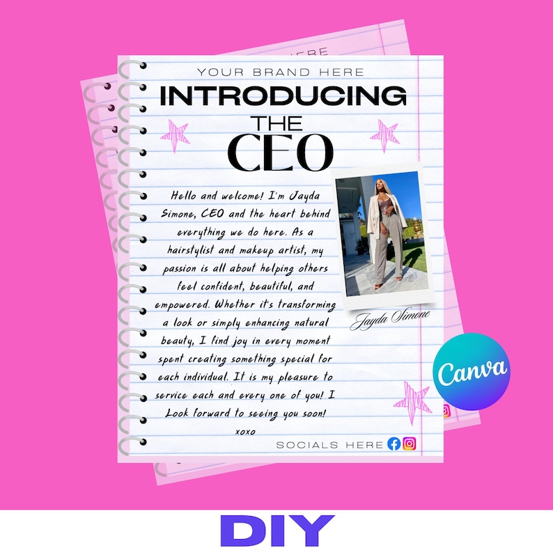 DIY Meet the CEO Flyer Template, Introducing the CEO Editable Beauty ...