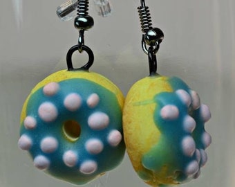 Donut Earrings, Clay Earrings, Food Earrings, Fun Earrings, Unique Earrings, Food Jewelry, Clay Jewelry, Stud Earrings, Dangle Earrings