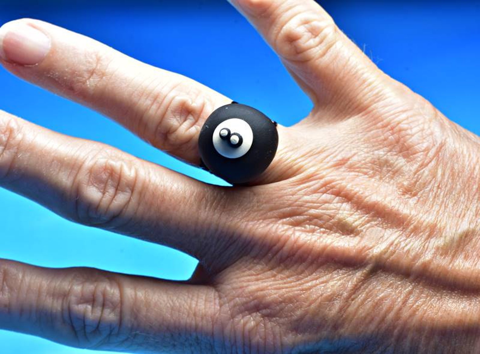 8 Ball Ring Polymer Clay Billiards Ring Pool Ball Ring Etsy Canada