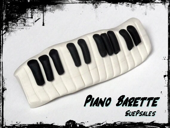 Piano Keys Barrette Hair Accessories Barrette Polymer Clay Etsy