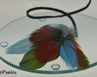Feather Hair Clip, Feather Hair Dangler, Feather Hair Accessory, Hair Feathers, Feather Dangler, Red, Green, Blue, Gifts for her