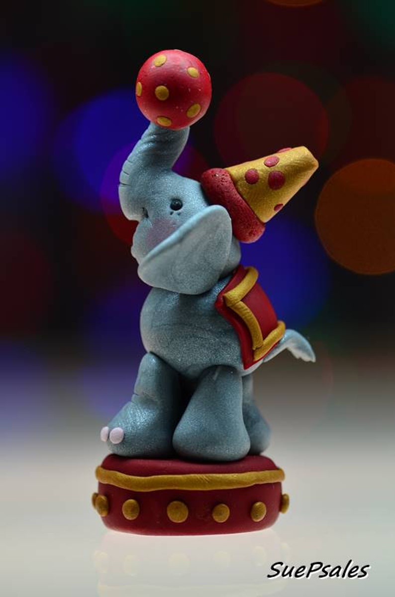 Circus Animal Cake Toppers, Circus Animals, Polymer Clay, Lion, Monkey, Elephant, Birthday Cake Toppers, Circus Theme, Circus Figurines image 2