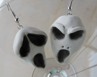 Ghost Earrings, Halloween Earrings, Ghouls for your ears, Hand sculpted polymer clay earrings