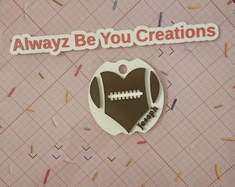 Custom Football heart Straw Topper