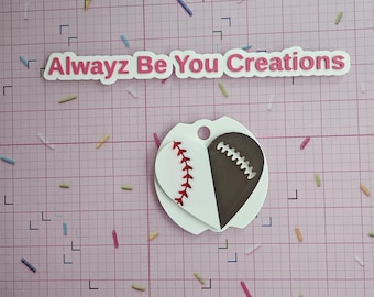 Football & baseball love Straw Topper