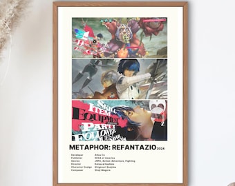 Metaphor ReFantazio Game Aesthetic Print | Indie Gaming Poster | Hanging Wall Decor Artwork | Minimalist Design Key Art Cover Collage