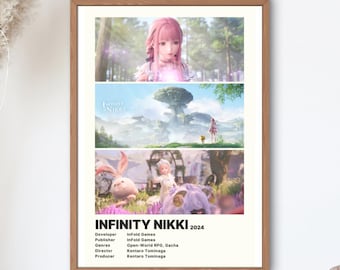 Infinity Nikki Game Aesthetic Print | Indie Gaming Poster | Hanging Wall Decor Artwork | Minimalist Design Key Art Cover Collage