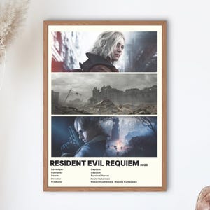 Resident Evil Requiem Game Poster | Minimalist Wall Art Decor Print 4K