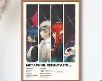 Metaphor ReFantazio Game Digital Print | Indie Gaming Poster | Hanging Wall Decor Artwork | Minimalist Design Key Art Cover Collage