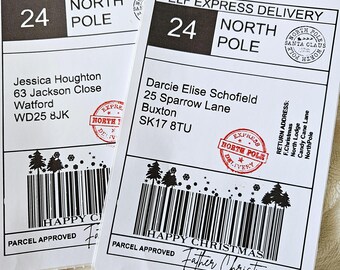 Personalized North Pole Express Delivery Label - Christmas Gift Sticker
