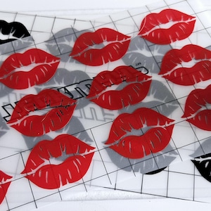 15 x 0,5 Zoll Lippen Aufkleber | Kussmund Aufkleber | Valentinstag Aufkleber | Kussmund Abziehbilder