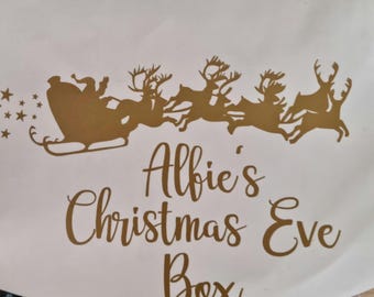 Personalized Christmas Eve Box Vinyl Decal: 9.5" Custom Sticker