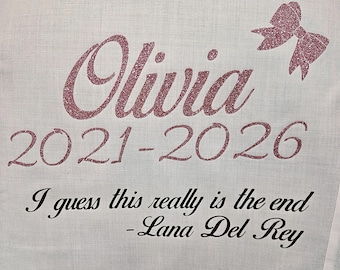 Personalized Glitter School Leavers Iron On Transfer | Lana Del Rey Inspired