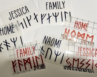 Personalized Name Decal: Elder/Younger Futhark Runes