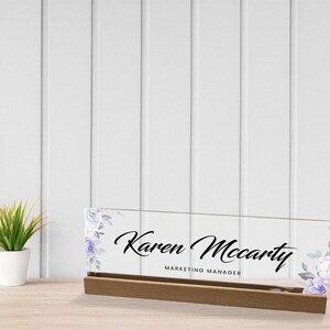 Acrylic Office Decor Sign With Wooden Base - 4x4 Inch Inspirational Desk Decor, Gift Idea - View #5