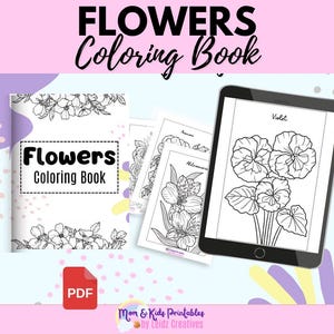 Printable and Digital Flower Coloring Book | 45 Pages of Floral ...