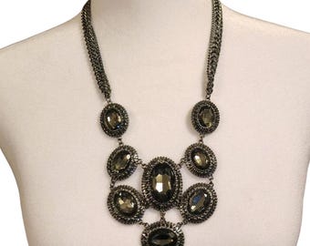 Cara New York Couture Bold Black Beaded Pendant Multiple Chain Necklace