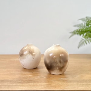 Unique Decorative Ceramic Vase, Contemporary Small Vases, Smoke-Fired Pottery, Handmade Ceramic Vase, Natural Shiny Vases for Dry Flowers