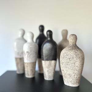Modern Ceramic Figurines: Abstract Handmade Stoneware Sculptures