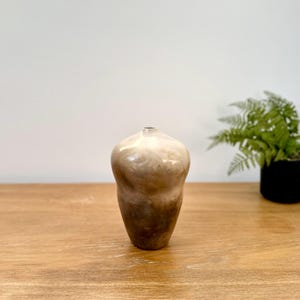 Decorative Ceramic Vase, Contemporary Natural Vase, Smoke-Fired Pottery, Handmade Ceramic Vase, Natural Shiny Decorative Vase,