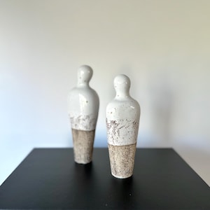 Modern Ceramic Figurines: Abstract Handmade Stoneware Sculptures