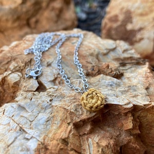 Crochet Flower Necklace | Flower Necklace| Stainless Steel| 18k Gold Plated| Crochet Jewelry| Womens Crochet Necklace| Flower Chain Necklace
