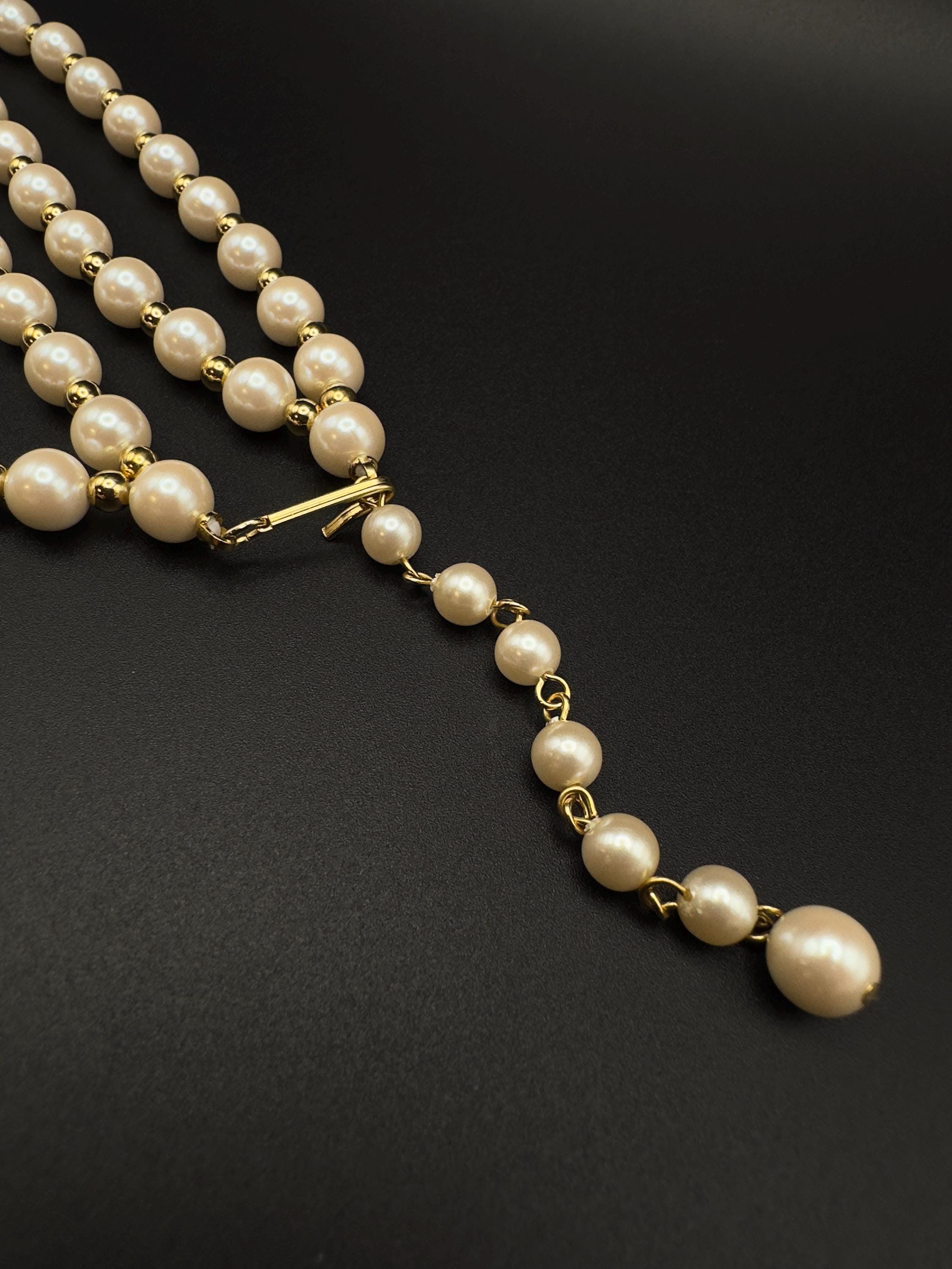 【VINTAGE HOLLYWOOD】Margaret Pearl Layered Necklace VINTAGE HOLLYWOOD] Margaret Pearl Layered Necklace (VINTAGE