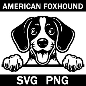Amerikanischer Foxhound, der Hund späht Svg, Png, sofortiger Download