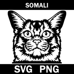 Somali Peeking Cat Svg, Png, Vector, Cricut, Clipart, Instant Download