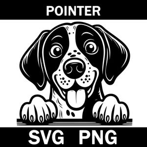 Pointer Peeking Dog Svg, Png, Instant Download